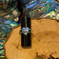 Paua Shell Heart Ring