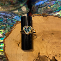 Paua Shell Heart Ring