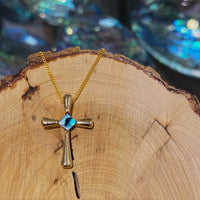 Paua Shell Small Cross Pendant
