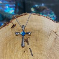 Paua Shell Small Cross Pendant
