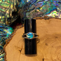 Paua Shell Small Round Ring