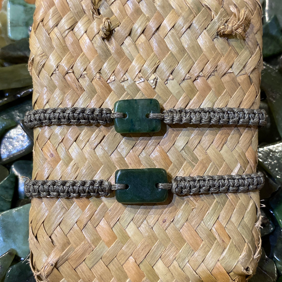 Greenstone handwoven bracelet