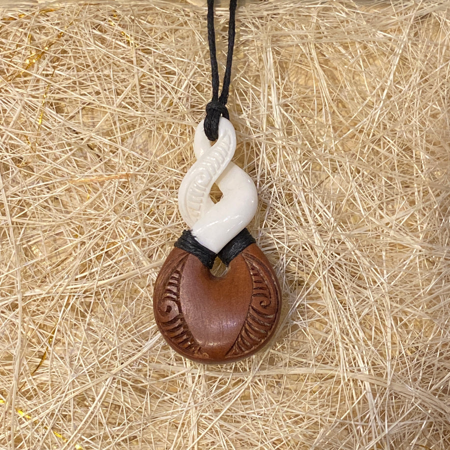 Twist Bone&Wood pendant