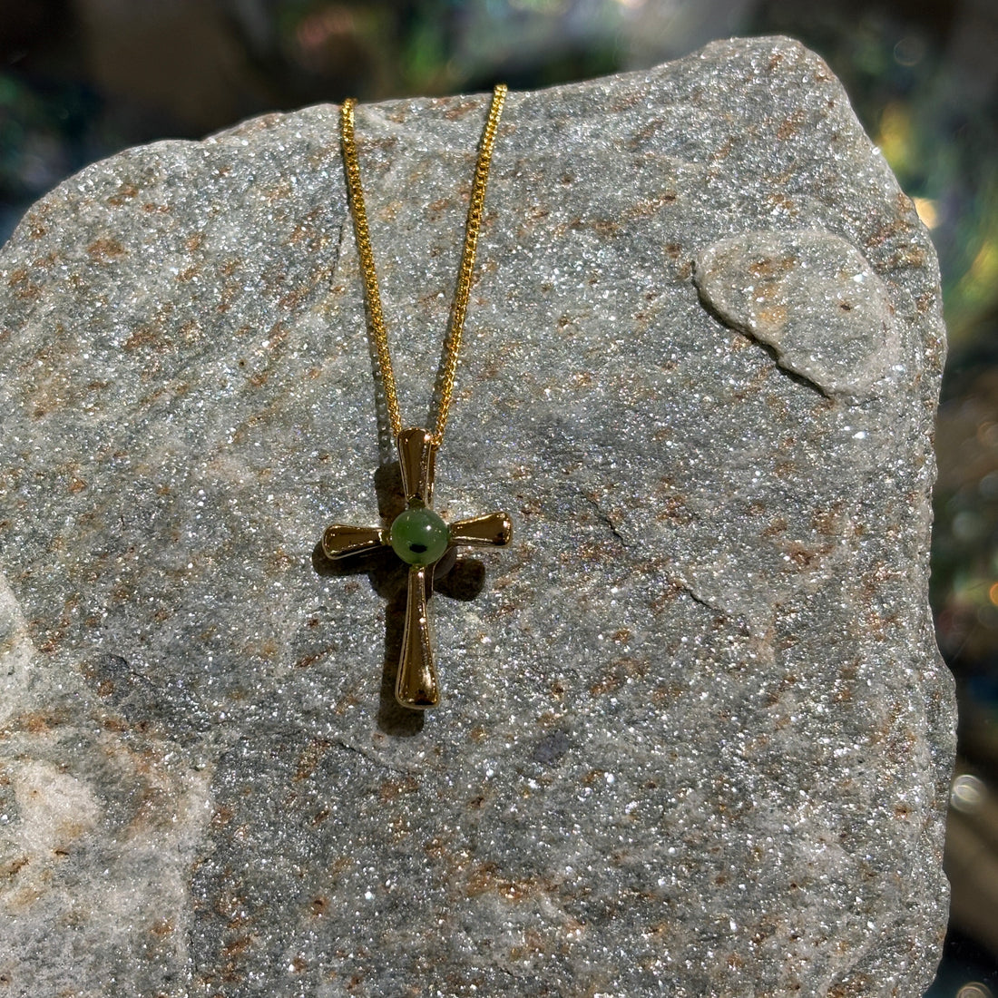 Small Cross Jade Pendant
