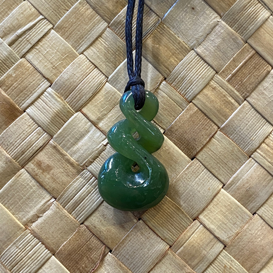 Jade Double Crossover Pendant Necklace