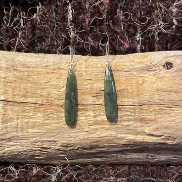 Drop Greenstone Sterling silver earrings