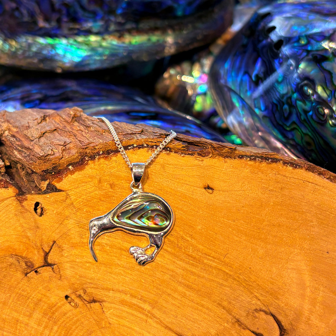 Kiwi bird Shell pendant