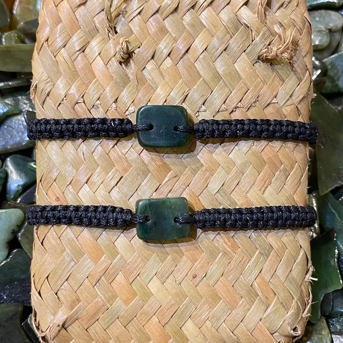 Greenstone handwoven bracelet