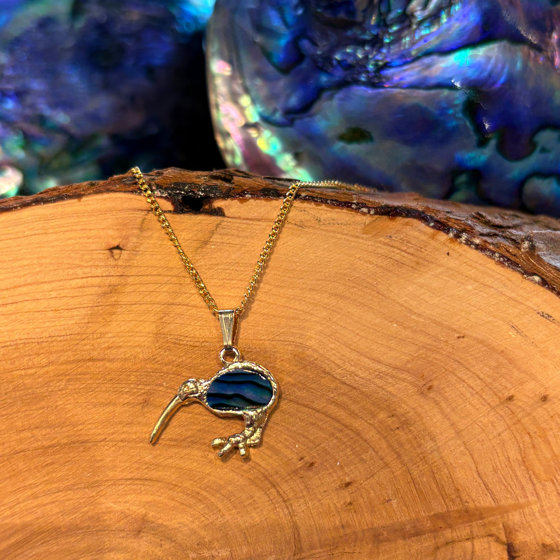 Paua Shell Kiwi pendant