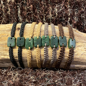 Greenstone handwoven bracelet