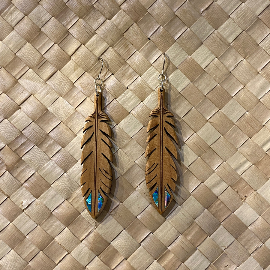 Feather Kauri Wood Earrings