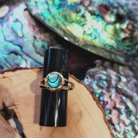 Paua Shell Small Round Ring