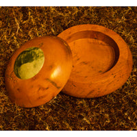 Jade inlaid walnut bowl with lid off