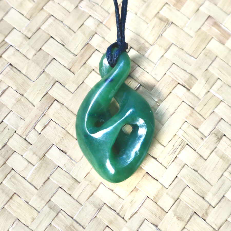 jade open crossover pendant necklace